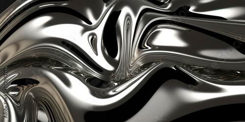 Luxurious Liquid Chromed Metal Surface with a Glam Metal Texture