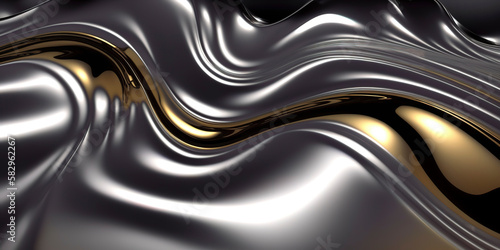 Luxurious Liquid Chromed Metal Surface with a Glam Metal Texture
