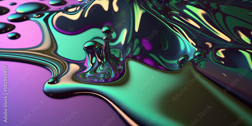 Iridescent abstract liquid marbeled background texture