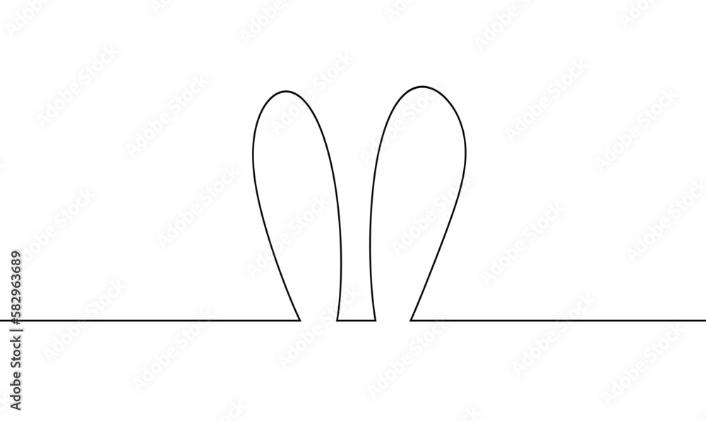 easter bunny ears one line art, rabbit lineart, black line vector illustration vector eps 10 easter bunny ears one line art, rabbit lineart, black line vector illustration vector eps 10