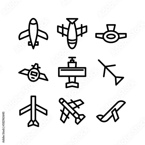 aircraft icon or logo isolated sign symbol vector illustration - high-quality black style vector icons 