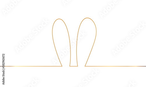 easter bunny ears one line art, rabbit lineart, black line vector illustration vector eps 10
