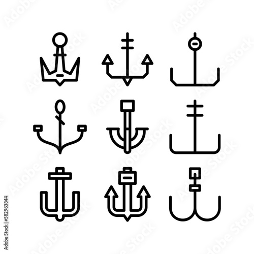 anchor icon or logo isolated sign symbol vector illustration - high-quality black style vector icons 