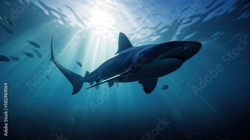 Shark, Jaws, Underwater, Generative AI, Illustration © emir