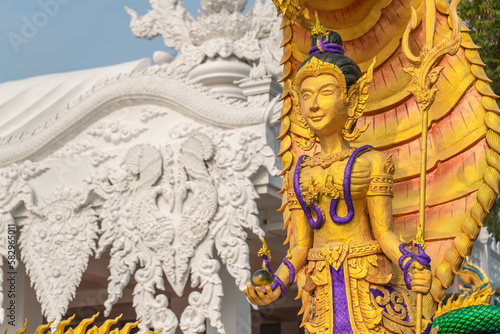The Queen Serpent statue at Wat Don Khanak, Nakhon Pathom, Thailand