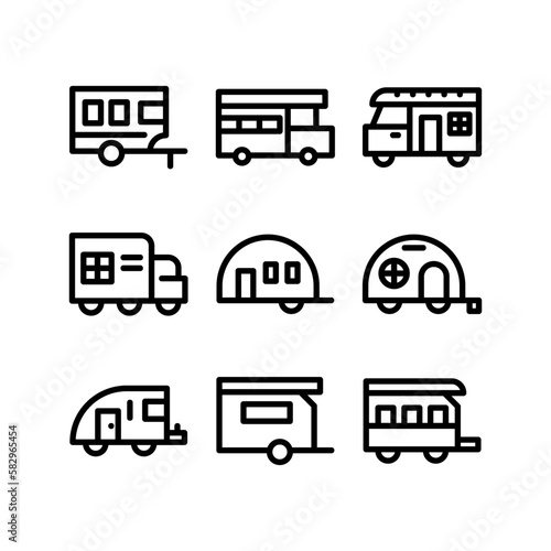 caravan icon or logo isolated sign symbol vector illustration - high-quality black style vector icons
