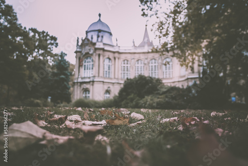 Vajdahunyad castle in Budapest in magic autumn colors.