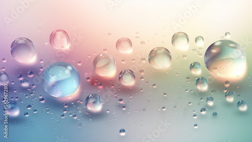 Wallpaper Mural Transparent 3D Water Droplets Scattered by the Wind in a Soft Colored Background Torontodigital.ca