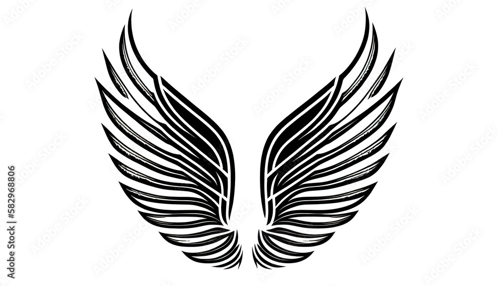 Fototapeta premium Wings on a white background, generative AI.