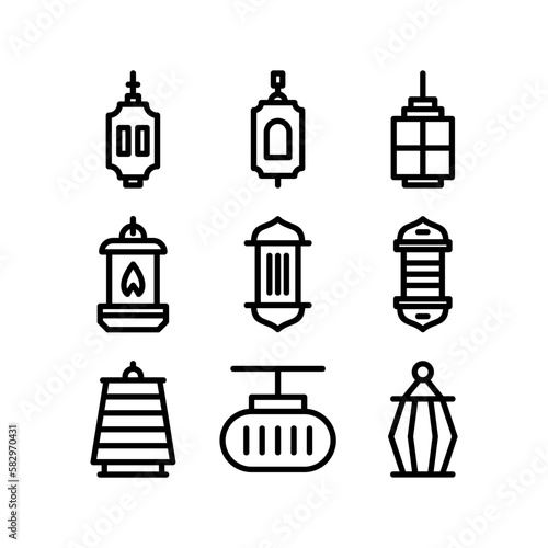 lantern icon or logo isolated sign symbol vector illustration - high-quality black style vector icons 
