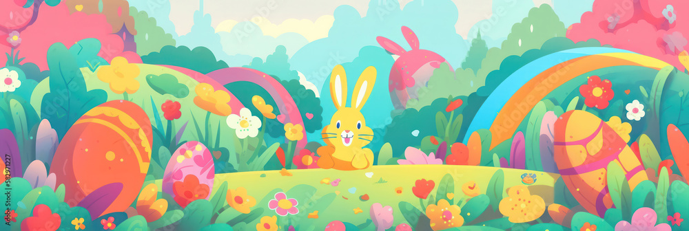 Easter Joy: A Vibrant Background for Your Easter Poster. Generative Ai Easter Joy: A Vibrant Background for Your Easter Poster. Generative Ai