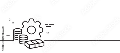 Money line icon. Transfer payment sign. Bank account maintenance symbol. Minimal line illustration background. Money line icon pattern banner. White web template concept. Vector