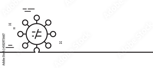Discrimination line icon. Gender inequality sign. Equality balance symbol. Minimal line illustration background. Discrimination line icon pattern banner. White web template concept. Vector