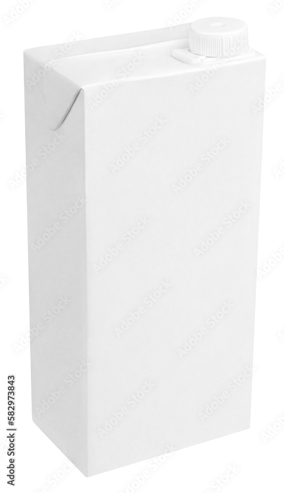Pack shot carton package of juice with cap isolated on transparent background Pack shot carton package of juice with cap isolated on transparent background