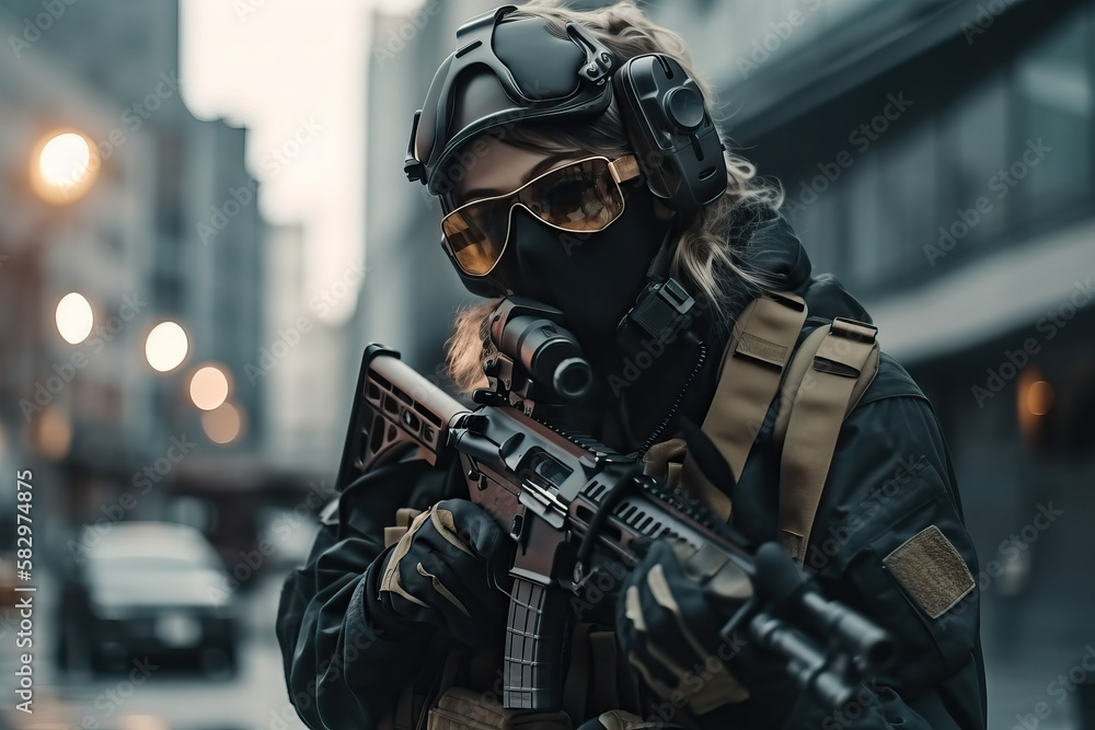 Woman soldier, elite operations commander Woman soldier, elite operations commander