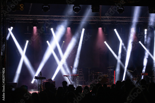 Stage lights on a concert or festival.