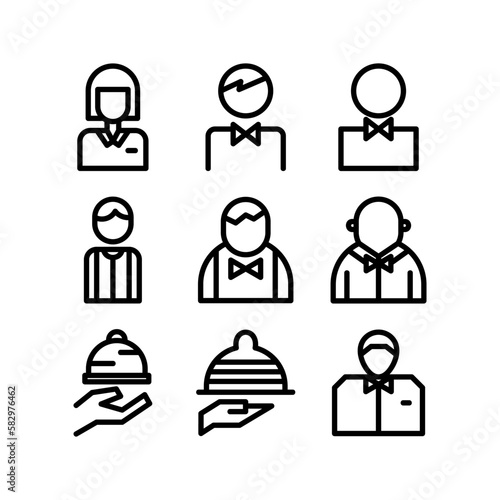 waiter icon or logo isolated sign symbol vector illustration - high-quality black style vector icons

