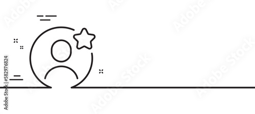 Best friend line icon. User review star sign. Customer top rate symbol. Minimal line illustration background. Best friend line icon pattern banner. White web template concept. Vector