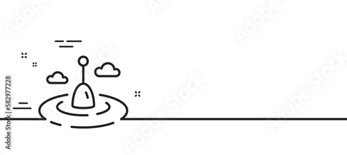 Fishing float line icon. Bobber for rod sign. Fisherman tackle symbol. Minimal line illustration background. Fishing float line icon pattern banner. White web template concept. Vector