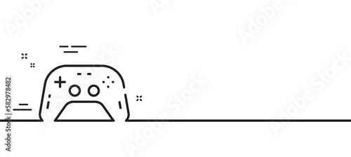 Gamepad line icon. Game joystick sign. symbol. Minimal line illustration background. Gamepad line icon pattern banner. White web template concept. Vector