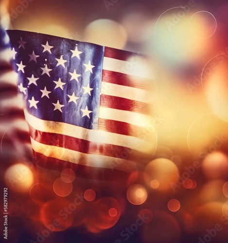 Feierliche USA-Flagge, made by Ai, Ai-Art