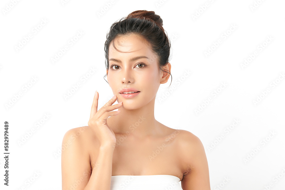 Beautiful young asian woman with clean fresh skin on white background, Face care, Facial treatment, Cosmetology, beauty and spa, Asian women portrait. Beautiful young asian woman with clean fresh skin on white background, Face care, Facial treatment, Cosmetology, beauty and spa, Asian women portrait.
