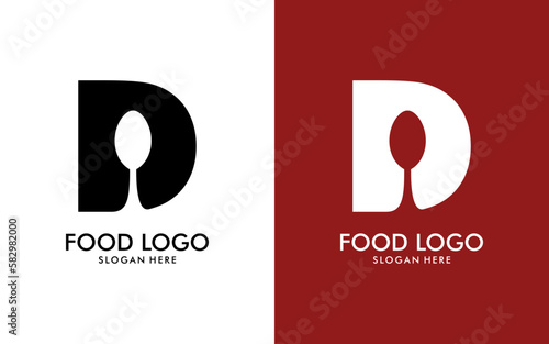 Initial Letter D Food Logo, food logo vector