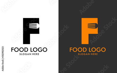 Initial Letter f Food Logo, food logo vector