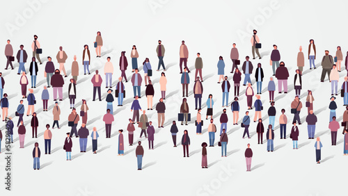 multiethnic people group mix race men women crowd in casual clothes standing together diversity multiculturalism