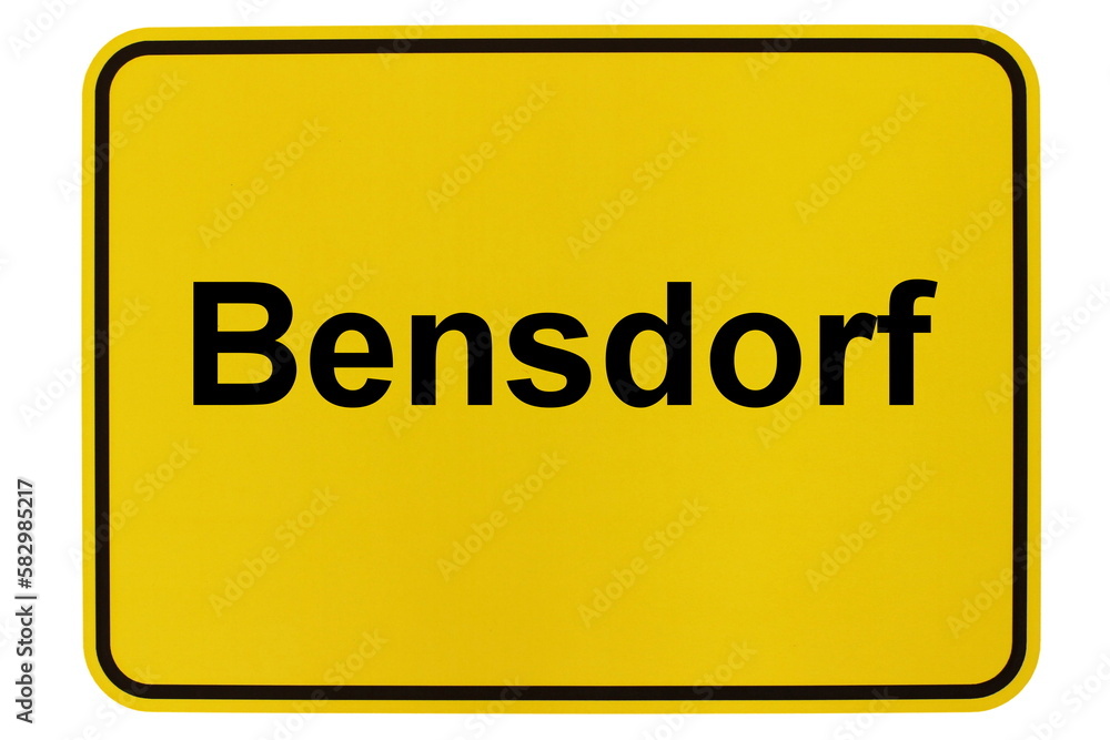 Illustration eines Ortsschildes der Gemeinde Bensdorf in Brandenburg Illustration eines Ortsschildes der Gemeinde Bensdorf in Brandenburg