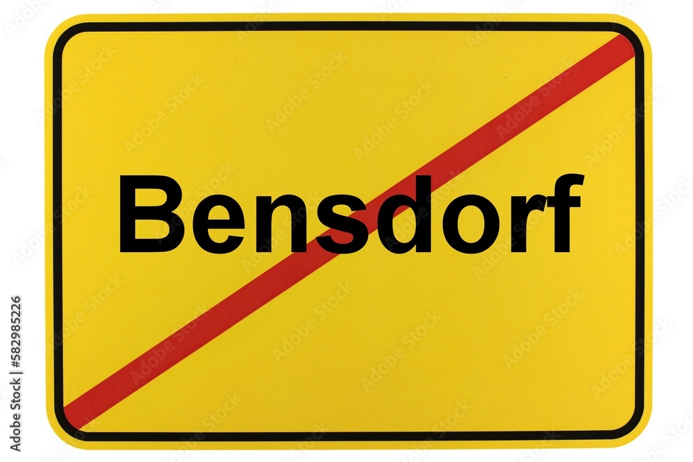 Illustration eines Ortsschildes der Gemeinde Bensdorf in Brandenburg Illustration eines Ortsschildes der Gemeinde Bensdorf in Brandenburg