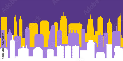 Generic city skyline vector abstract backdrop