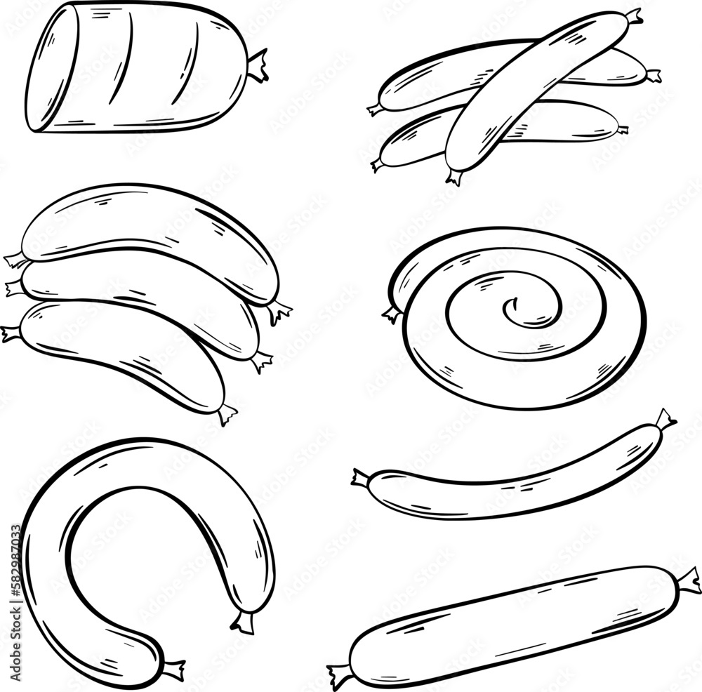 Sausage Clip Art Black And White