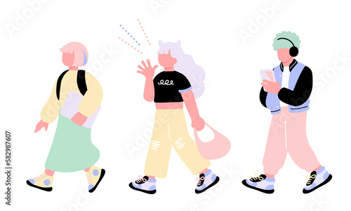 Z世代をイメージするポップな若者のイラスト
