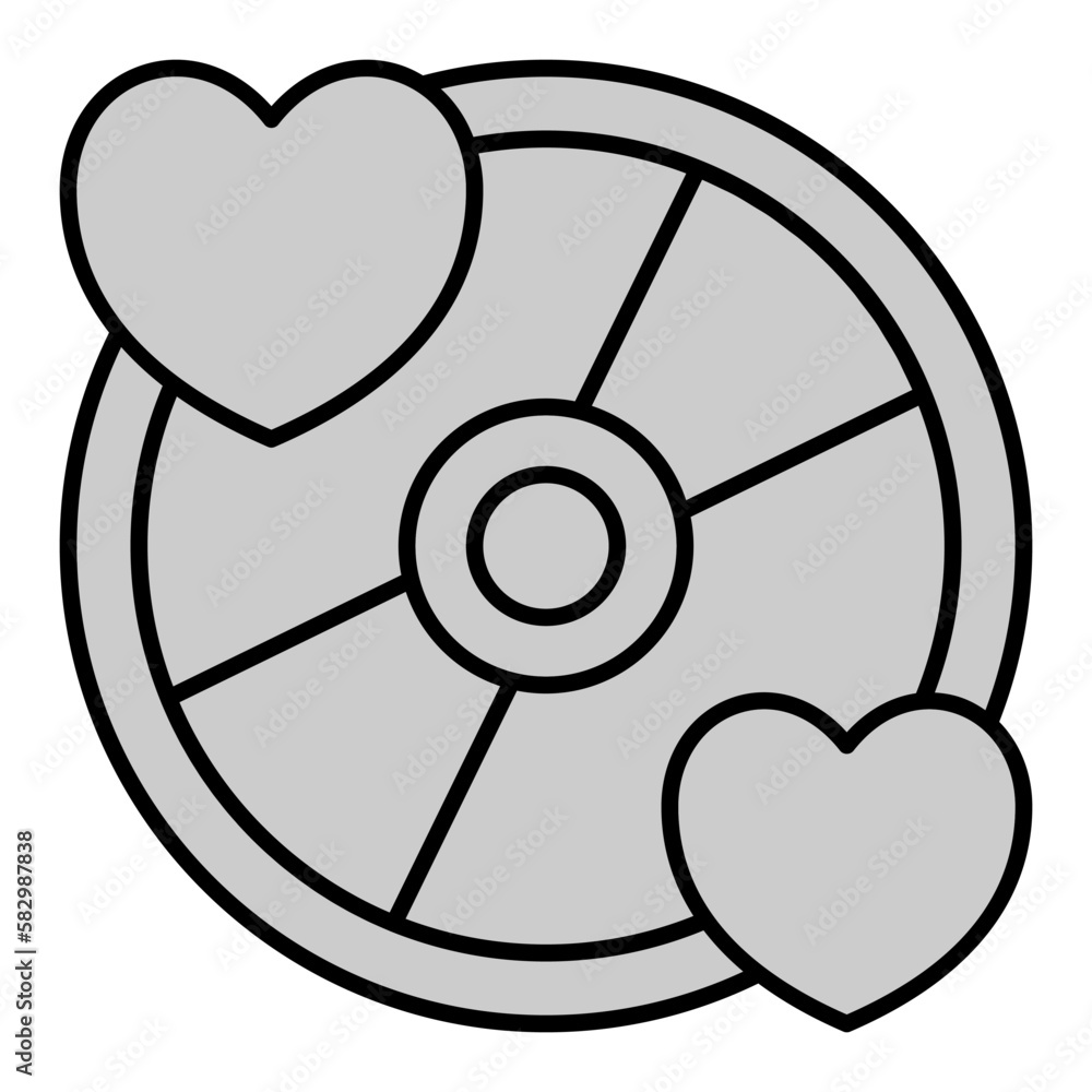 Melody of Love on CD - icon, illustration on white background, grey style Melody of Love on CD - icon, illustration on white background, grey style