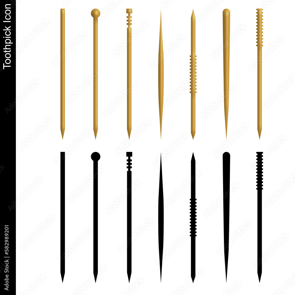 The toothpick icon. Artistic illustration of a detritus removal stick. Dentistry teeth cleaning sticks. The toothpick icon. Artistic illustration of a detritus removal stick. Dentistry teeth cleaning sticks.