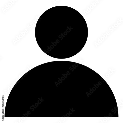 Person icon, black color flat style, simple design avatar symbol, vector object for web, mobile, app, laser grave, vinyl sticker, UI. Vector illustration isolated background.