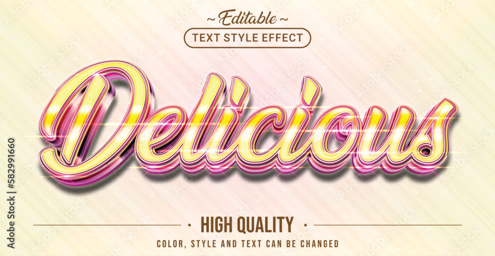 Editable text style effect - Delicious text style theme. - obrazy, fototapety, plakaty 