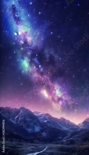 Planet galaxy view, smartphone wallpaper, (generated ai)