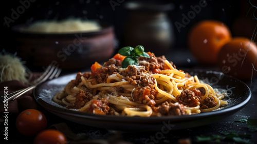Hearty and Filling Bolognese Pasta with Chunky Tomato Sauce