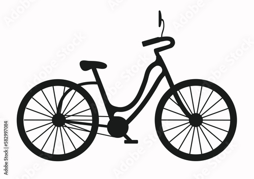 Bicycle silhouette or cycling black silhouette 