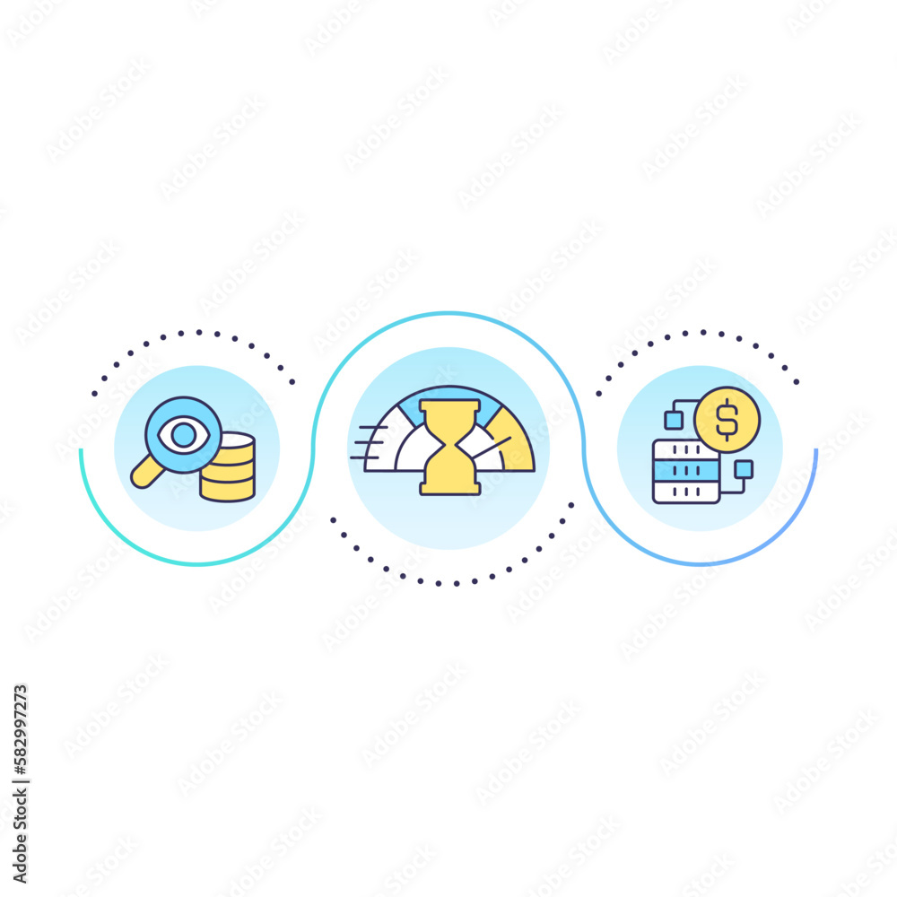 Looping Modelisation Logo Fast data processing loop concept icon. Digital repository. Information ...