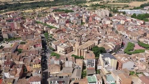 Top view of the city of Tremp in Spain. View from above photo