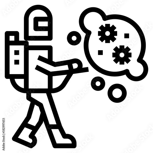 disinfectant line icon style