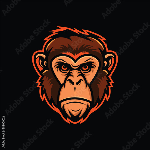 Fototapeta Naklejka Na Ścianę i Meble -  vector monkey gaming mascot logo esport template