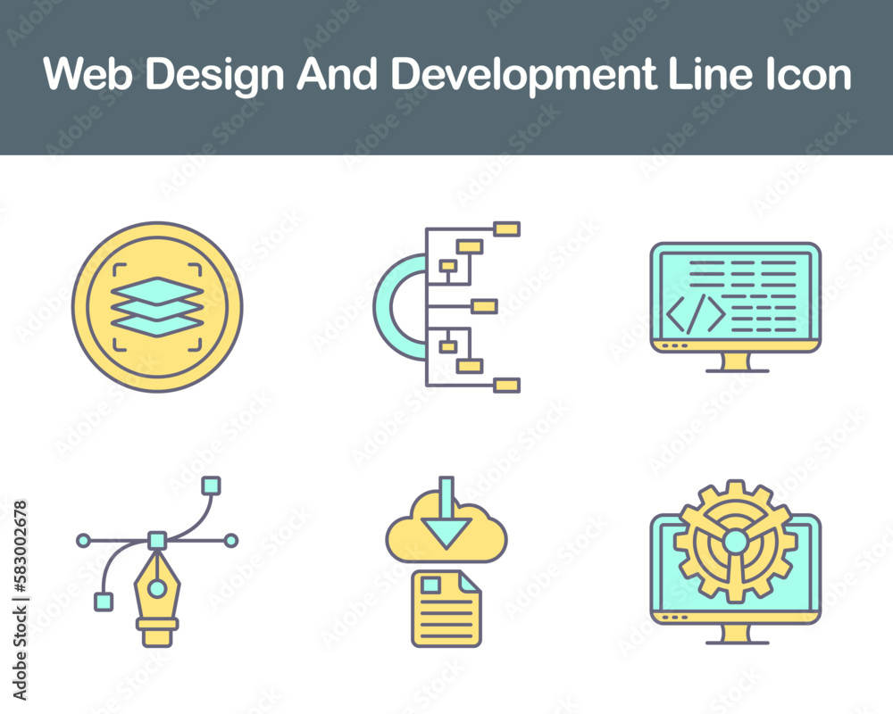 Web Design And Development Vector Icon Set Web Design And Development Vector Icon Set