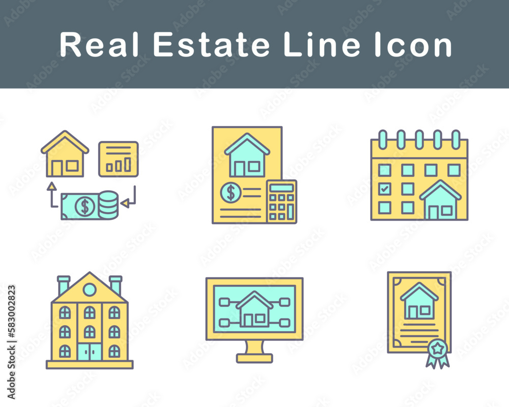 Fototapeta premium Real Estate Vector Icon Set