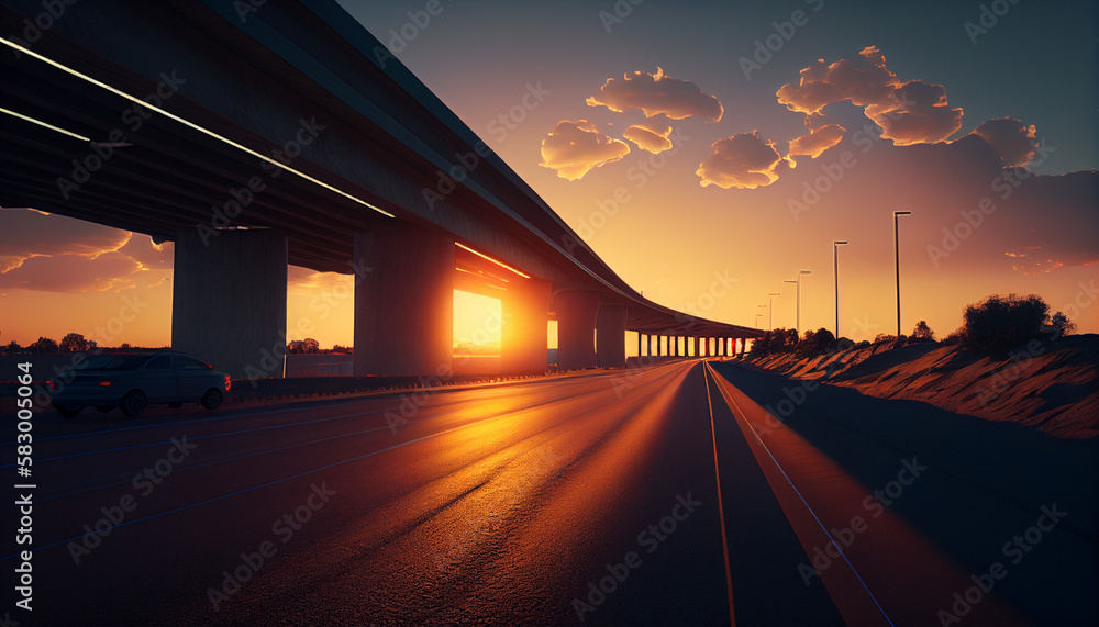 AI-generated road illustration AI-generated road illustration