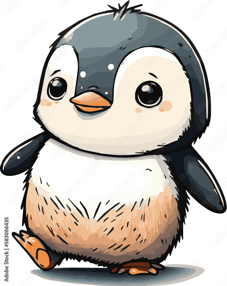 Fototapeta premium Penguin isolated vector for editing. Penguin vector cartoons for kids