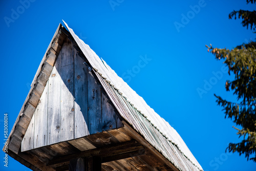 old wooden traditional ethnic house. architecture elements